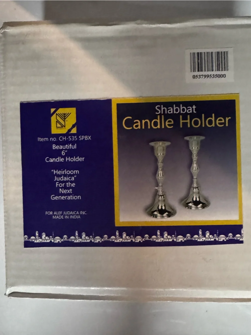 Shabbat Candle Holder Set - Silver